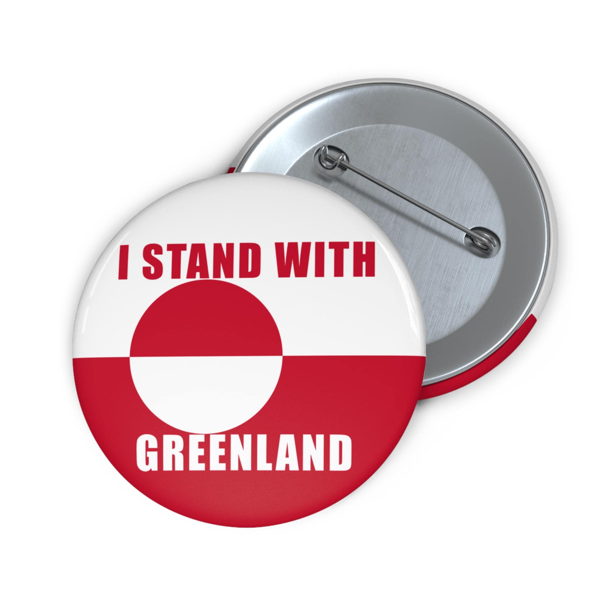 I Stand With Greenland Pin Button | Trump imperialism protest