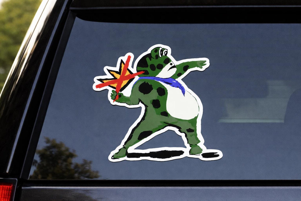No Kings Anti-ICE Frog Banksy-inspired sticker