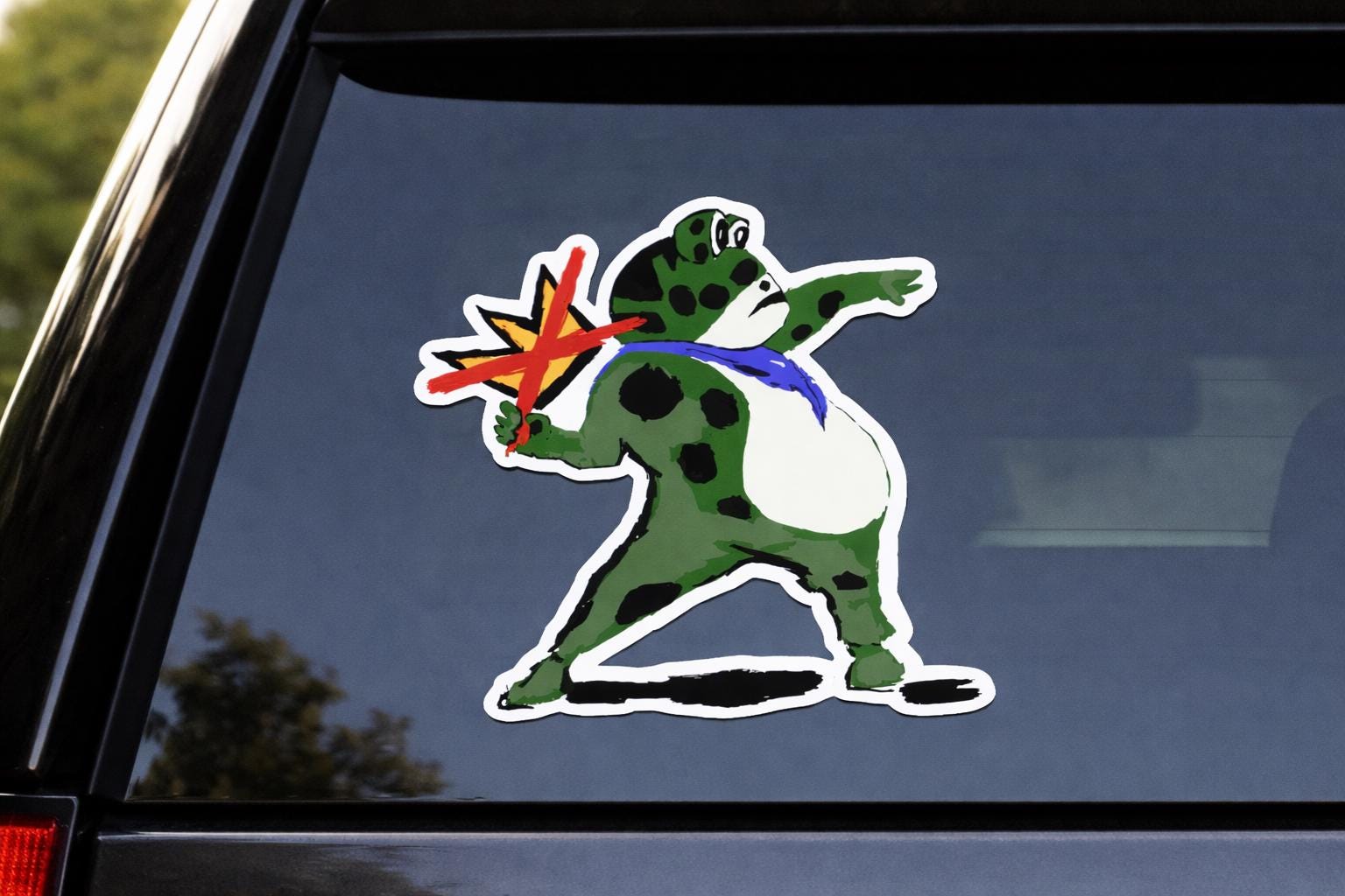 No Kings Anti-ICE Frog Banksy-inspired sticker