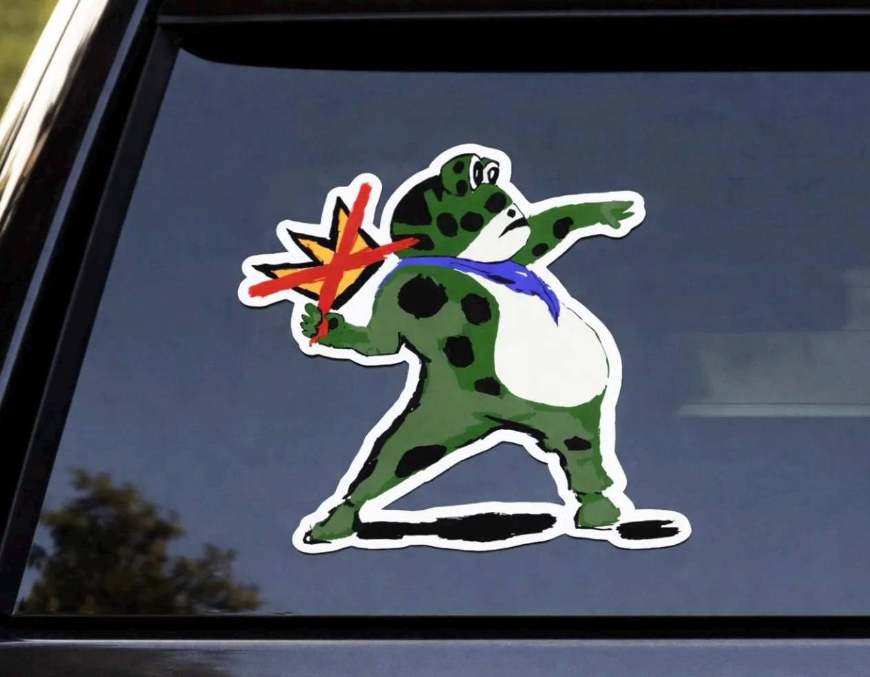 No Kings Anti-ICE Frog Banksy-inspired sticker