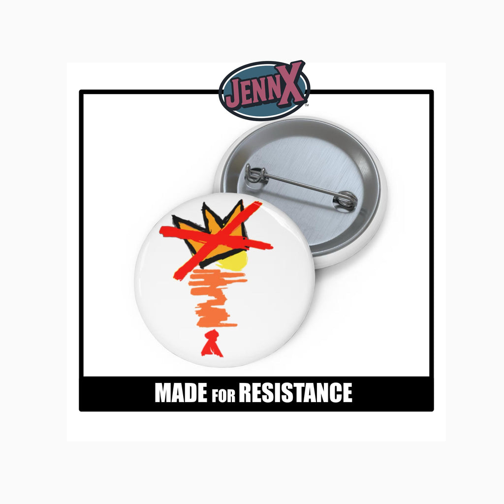 No Kings Anti-Trump Button - Abstract Art Political Pin