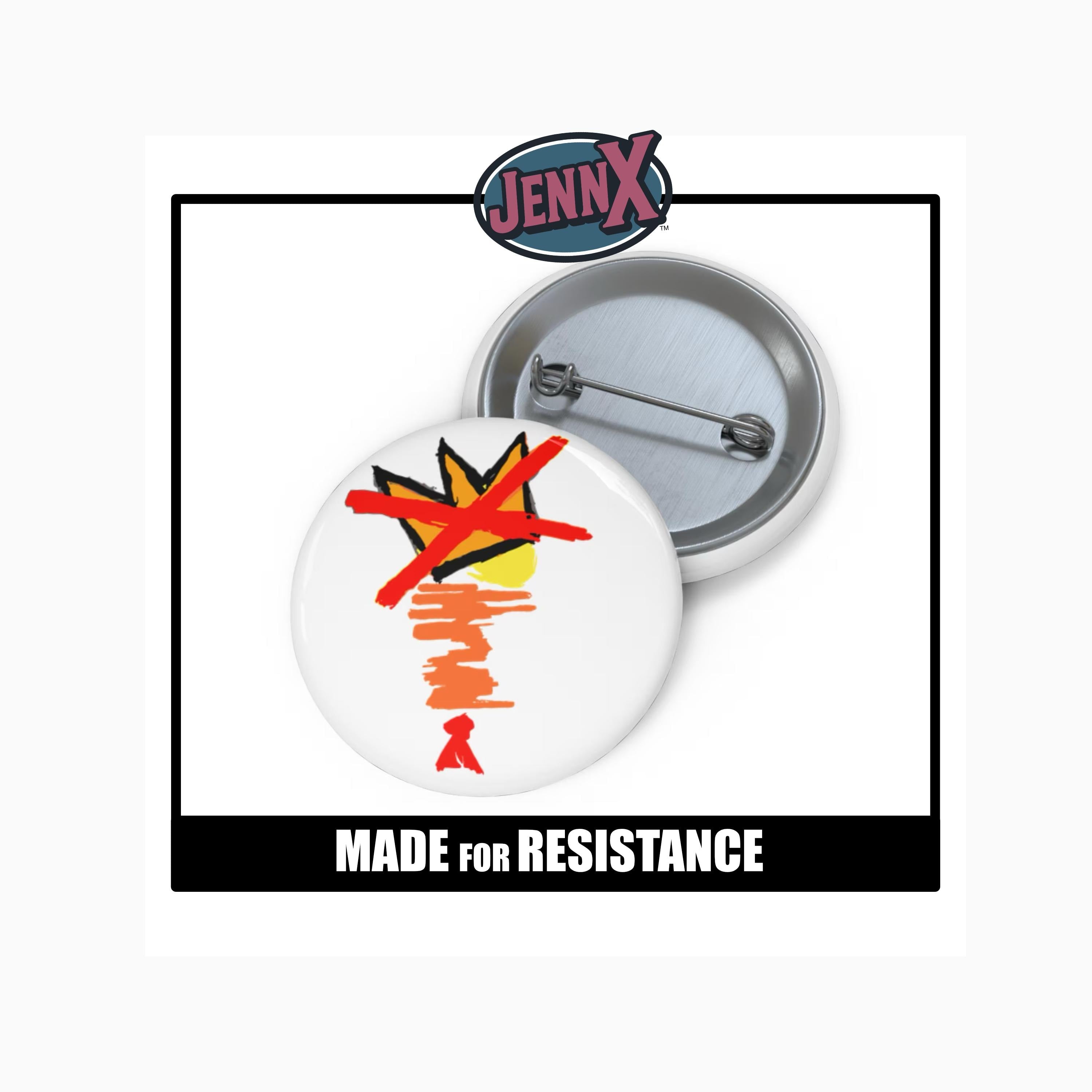 No Kings Anti-Trump Button - Abstract Art Political Pin
