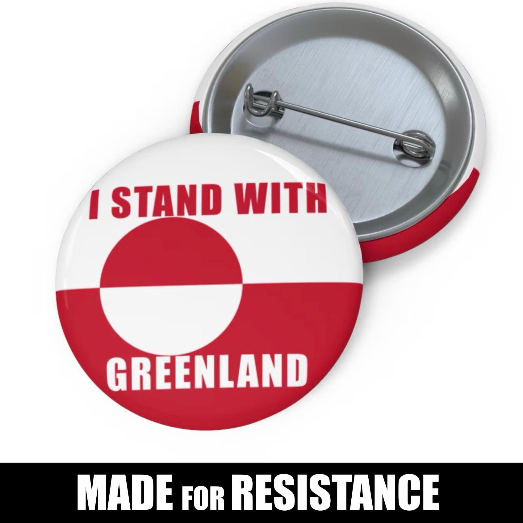 I Stand With Greenland Pin Button | Trump imperialism protest