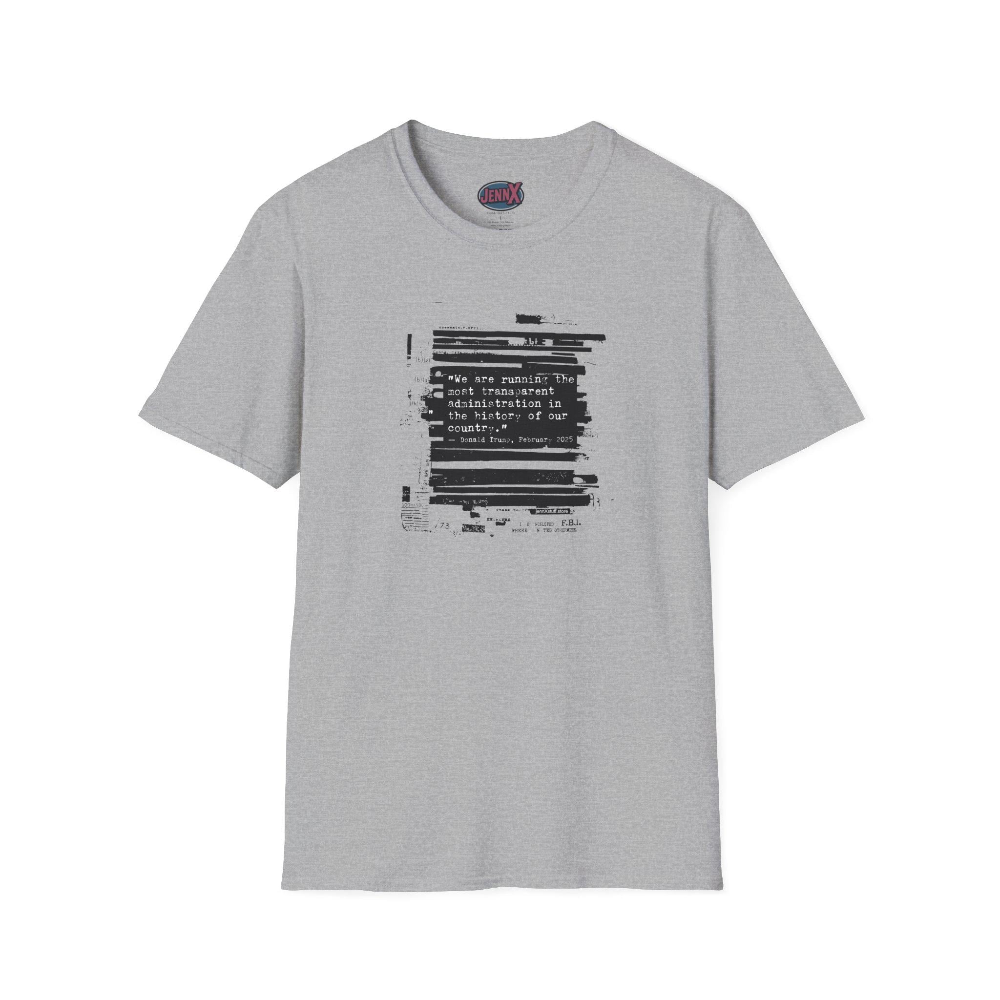 Trump Epstein Bondi Files I Most Transparent President Ever Quote tee