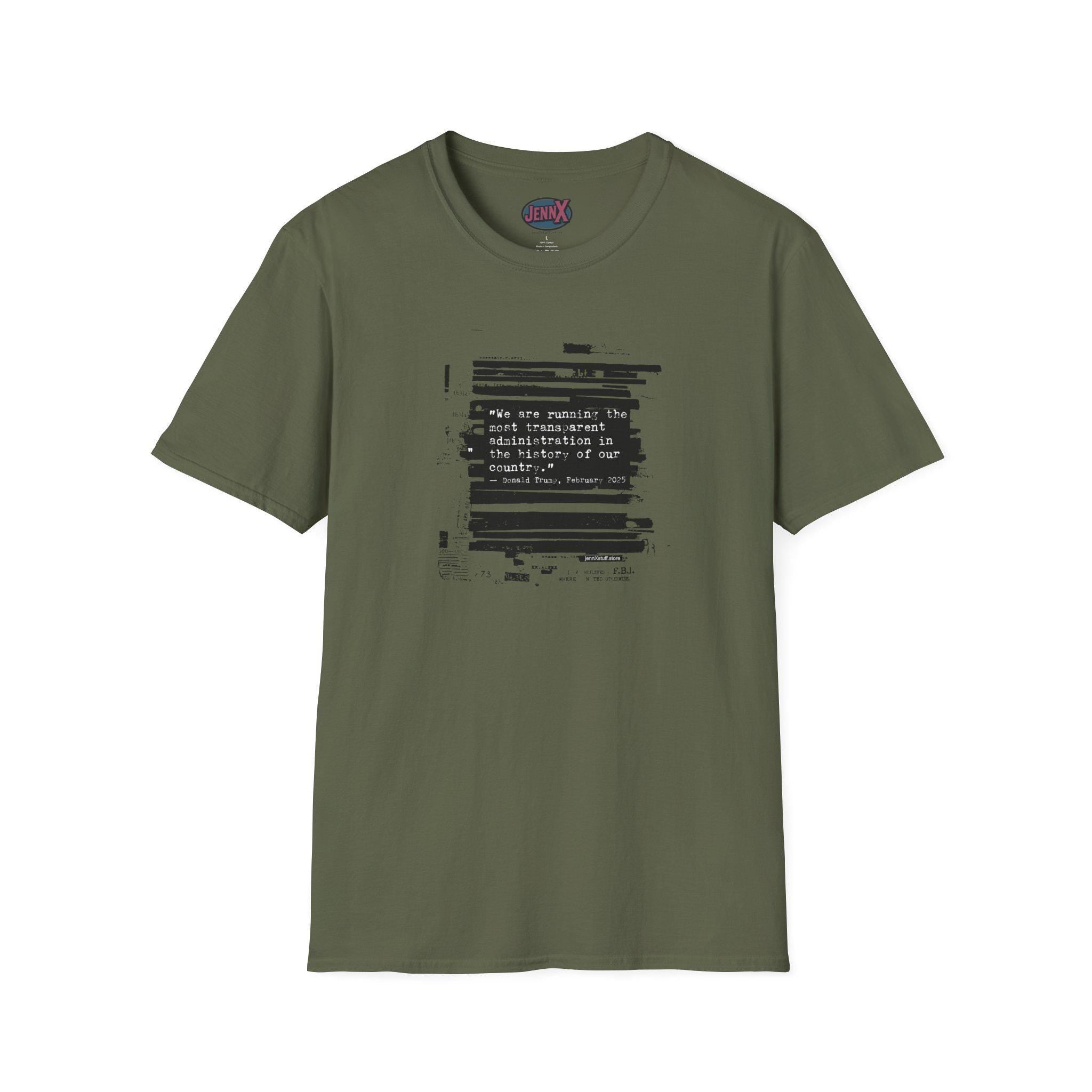 Trump Epstein Bondi Files I Most Transparent President Ever Quote tee
