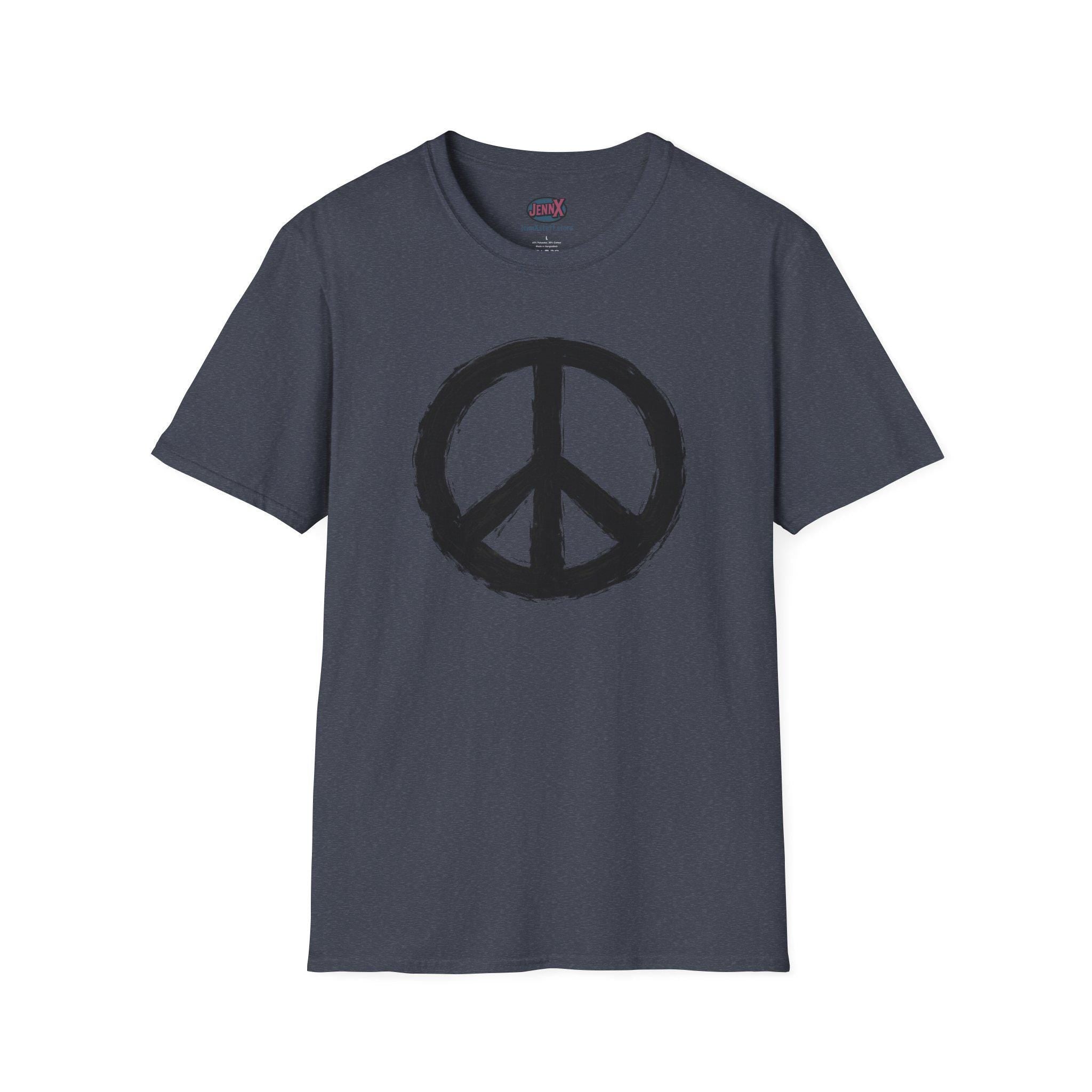 Peace Sign hand-painted Shirt | Anti War I Visible brushwork