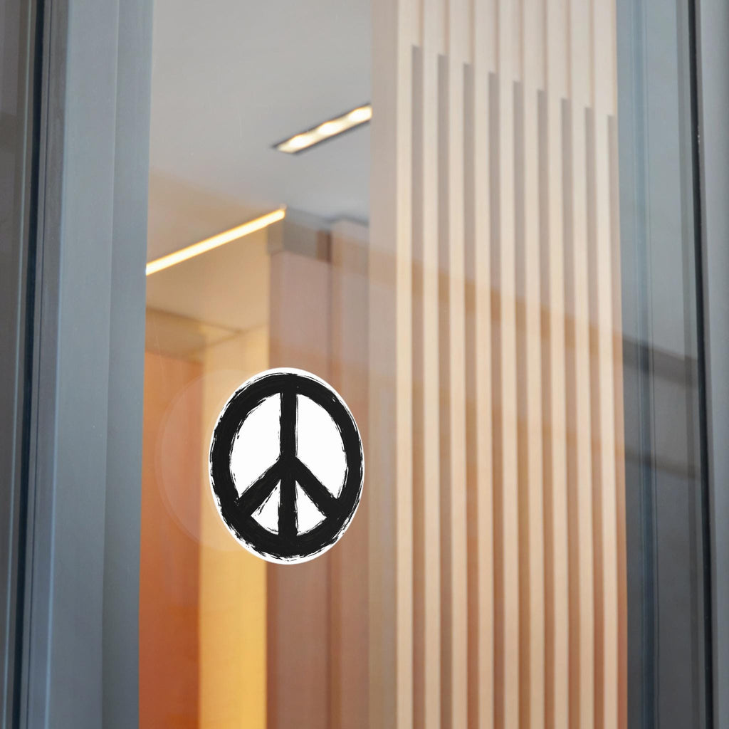 Peace Symbol Round Vinyl Sticker Hand-Painted