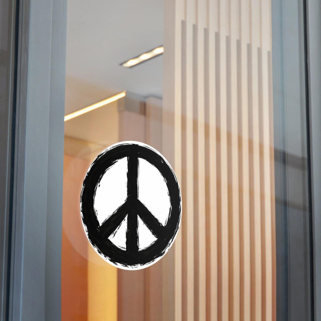 Peace Symbol Round Vinyl Sticker Hand-Painted