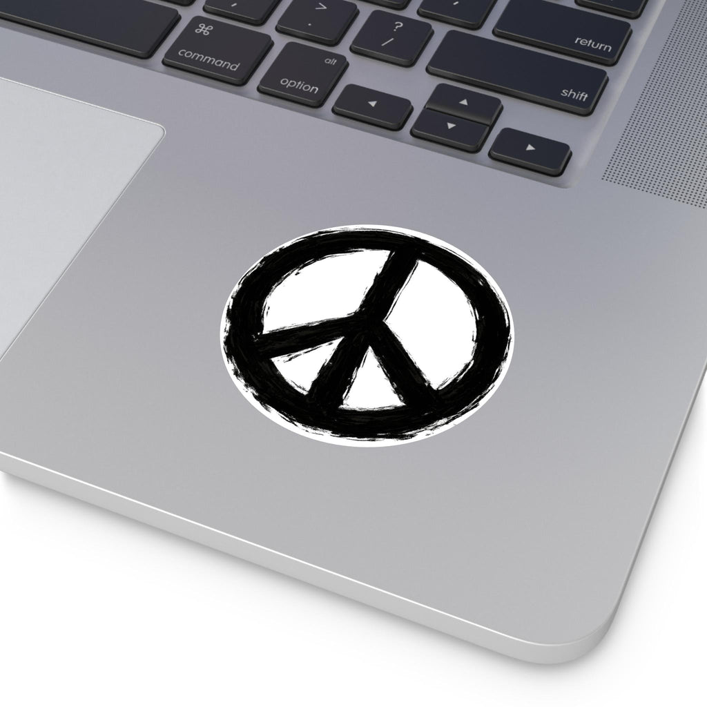 Peace Symbol Round Vinyl Sticker Hand-Painted