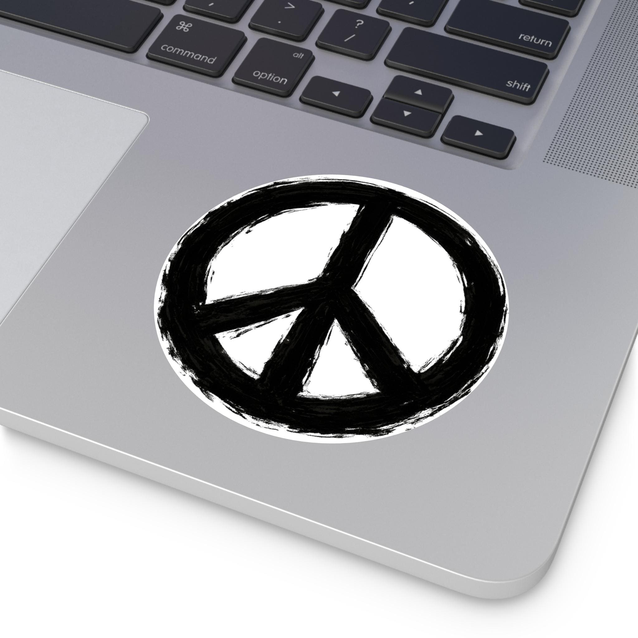Peace Symbol Round Vinyl Sticker Hand-Painted