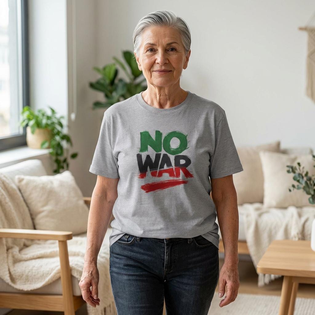 No War Iran flag colors shirt I Hand-Drawn Not AI