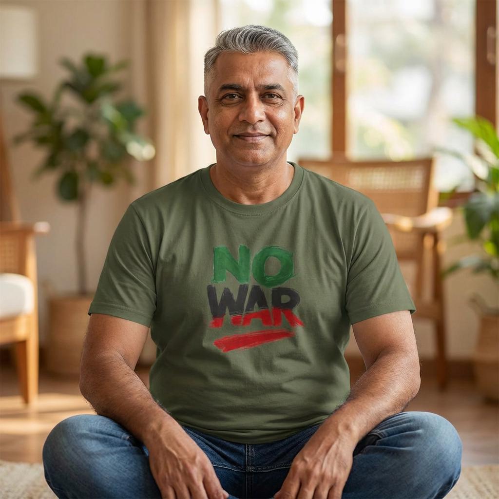 No War Iran flag colors shirt I Hand-Drawn Not AI
