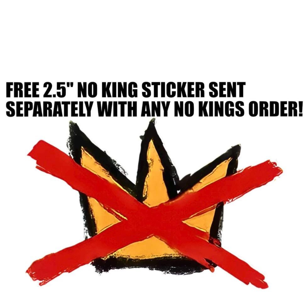 No Kings embroidery Trucker Cap | Free protest sticker I 5-panel mesh hat