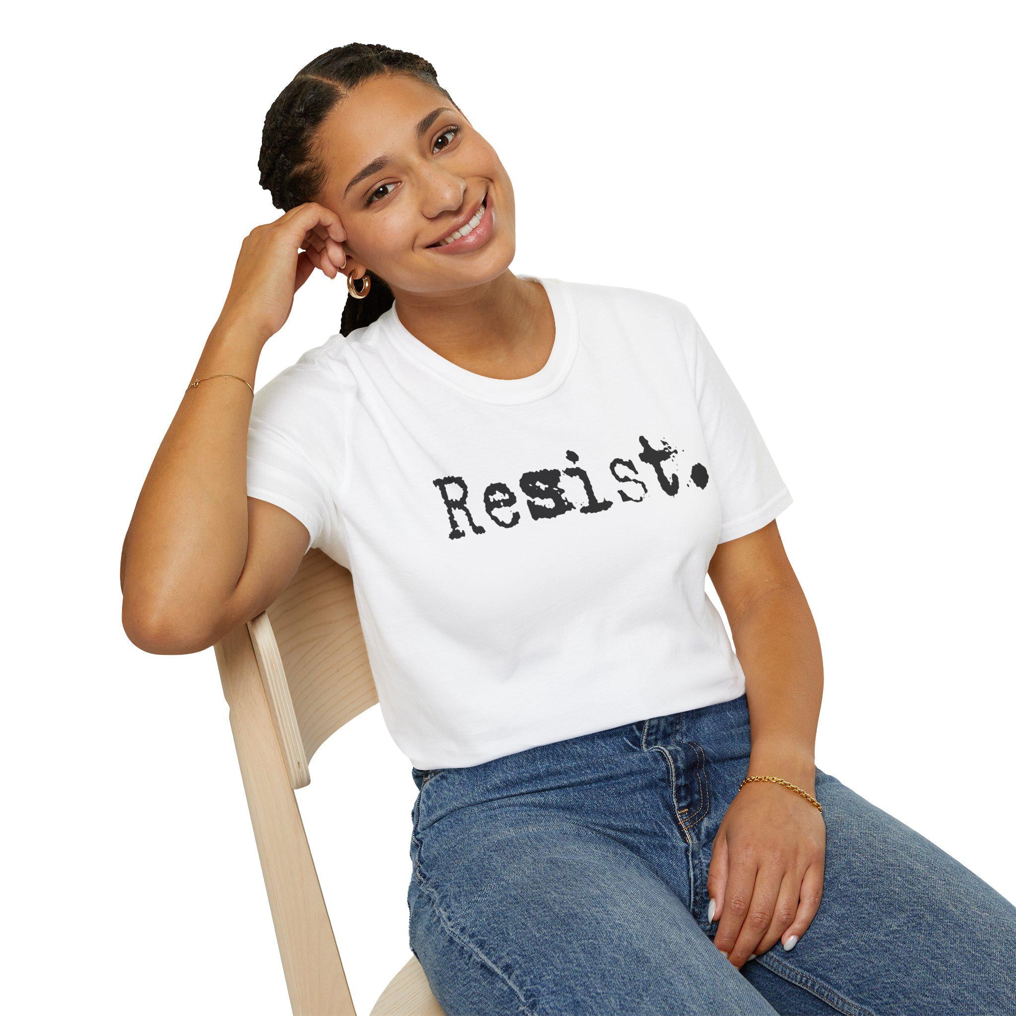 Resist. T-Shirt | Typography Protest Statement, Minimal Graphic Tee