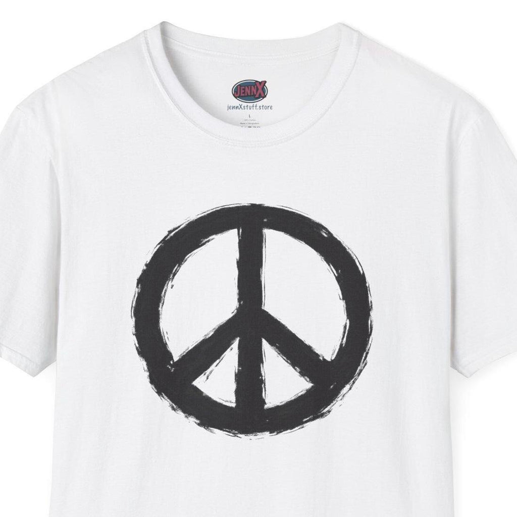 Peace Sign hand-painted Shirt | Anti War I Visible brushwork