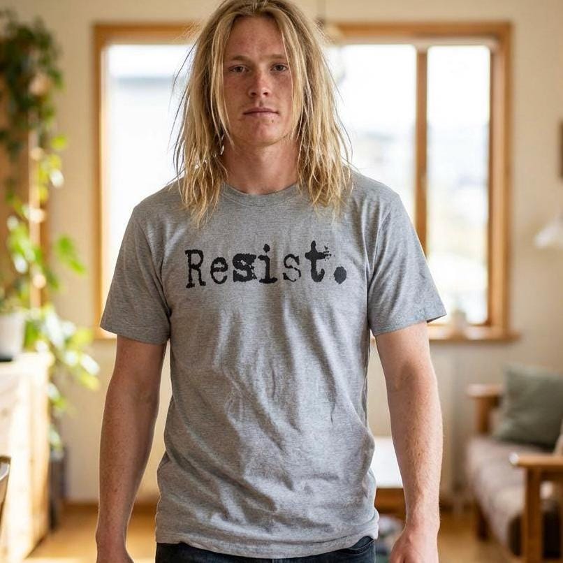 Resist. T-Shirt | Typography Protest Statement, Minimal Graphic Tee