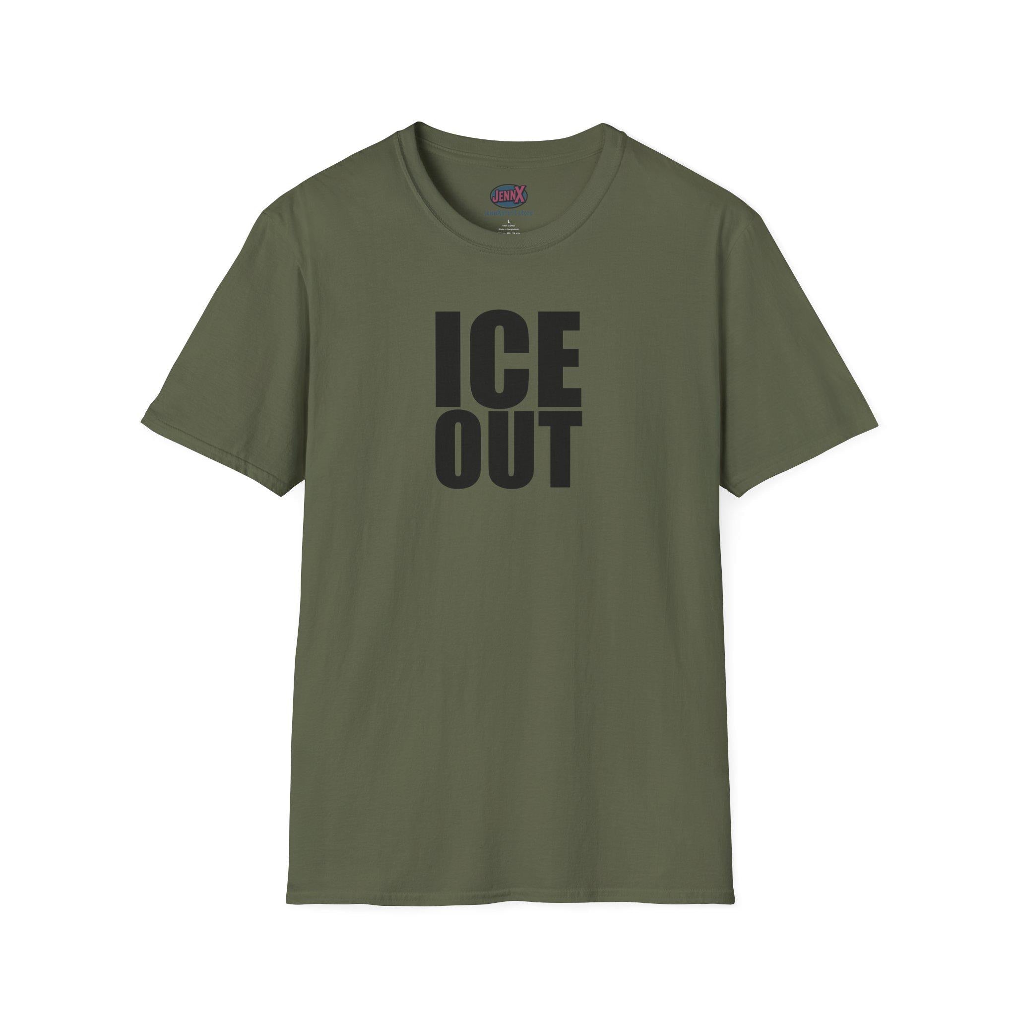 ICE OUT Unisex Softstyle T-Shirt I Black or White Lettering