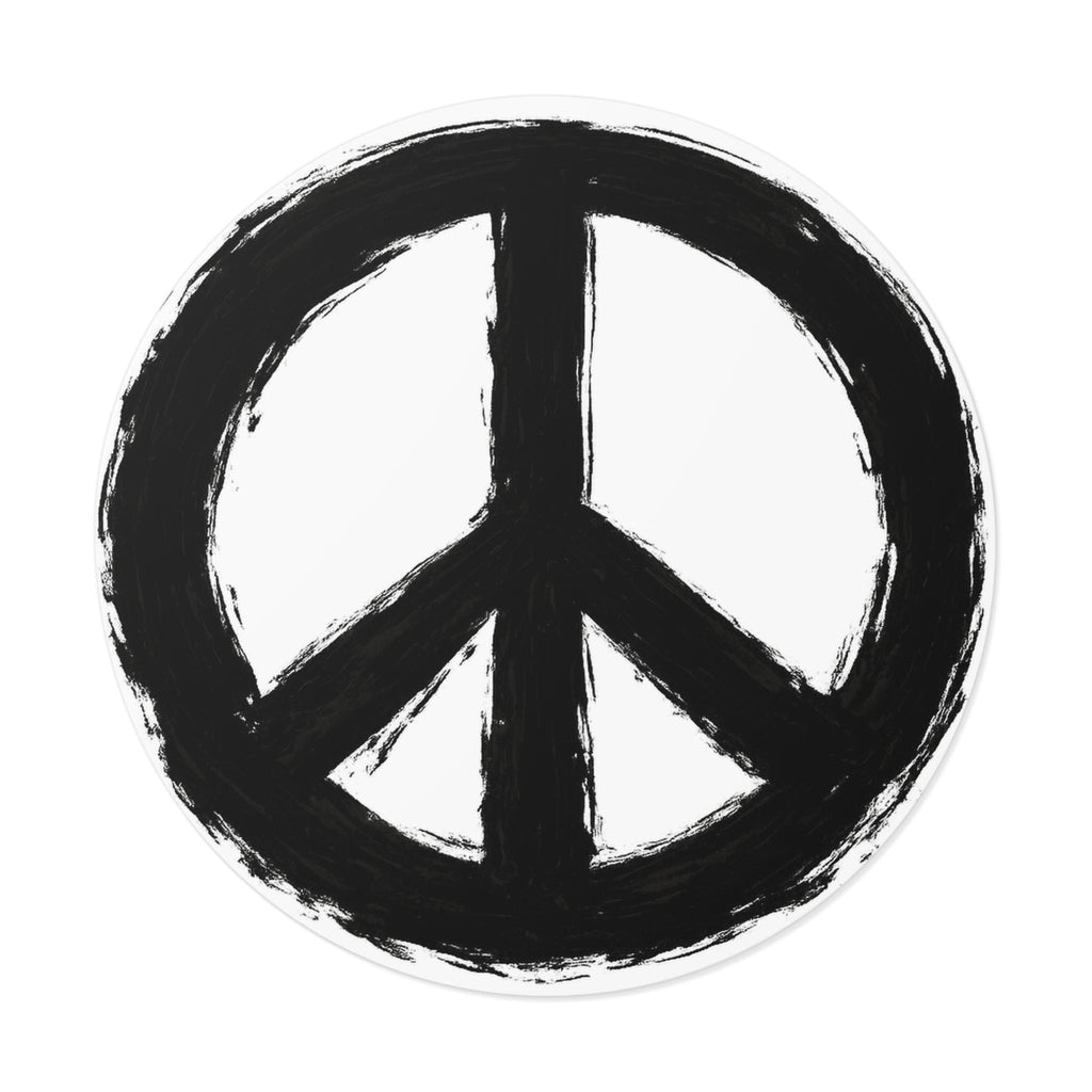 Peace Symbol Round Vinyl Sticker Hand-Painted