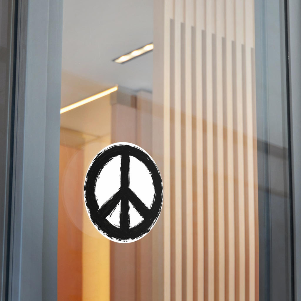 Peace Symbol Round Vinyl Sticker Hand-Painted