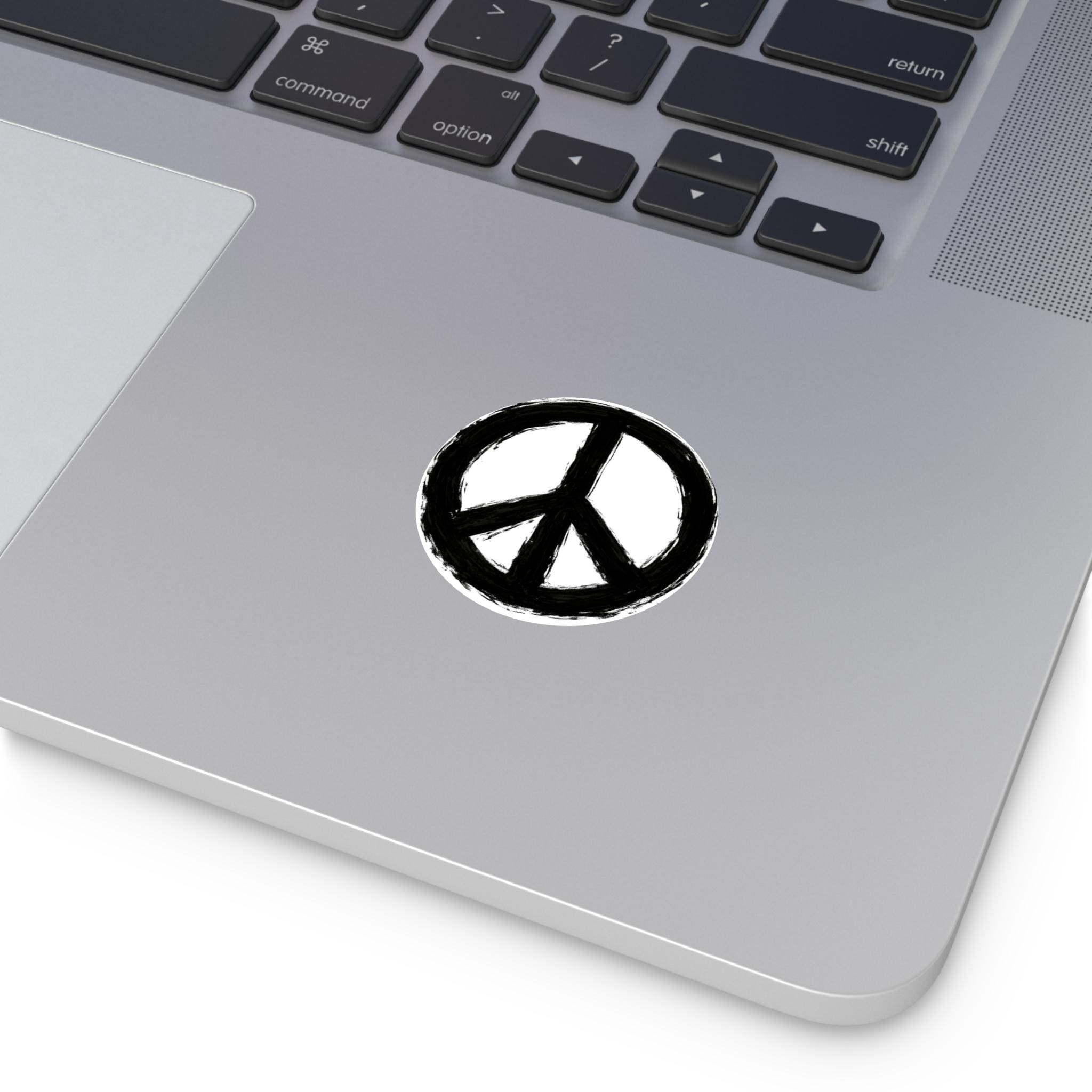 Peace Symbol Round Vinyl Sticker Hand-Painted