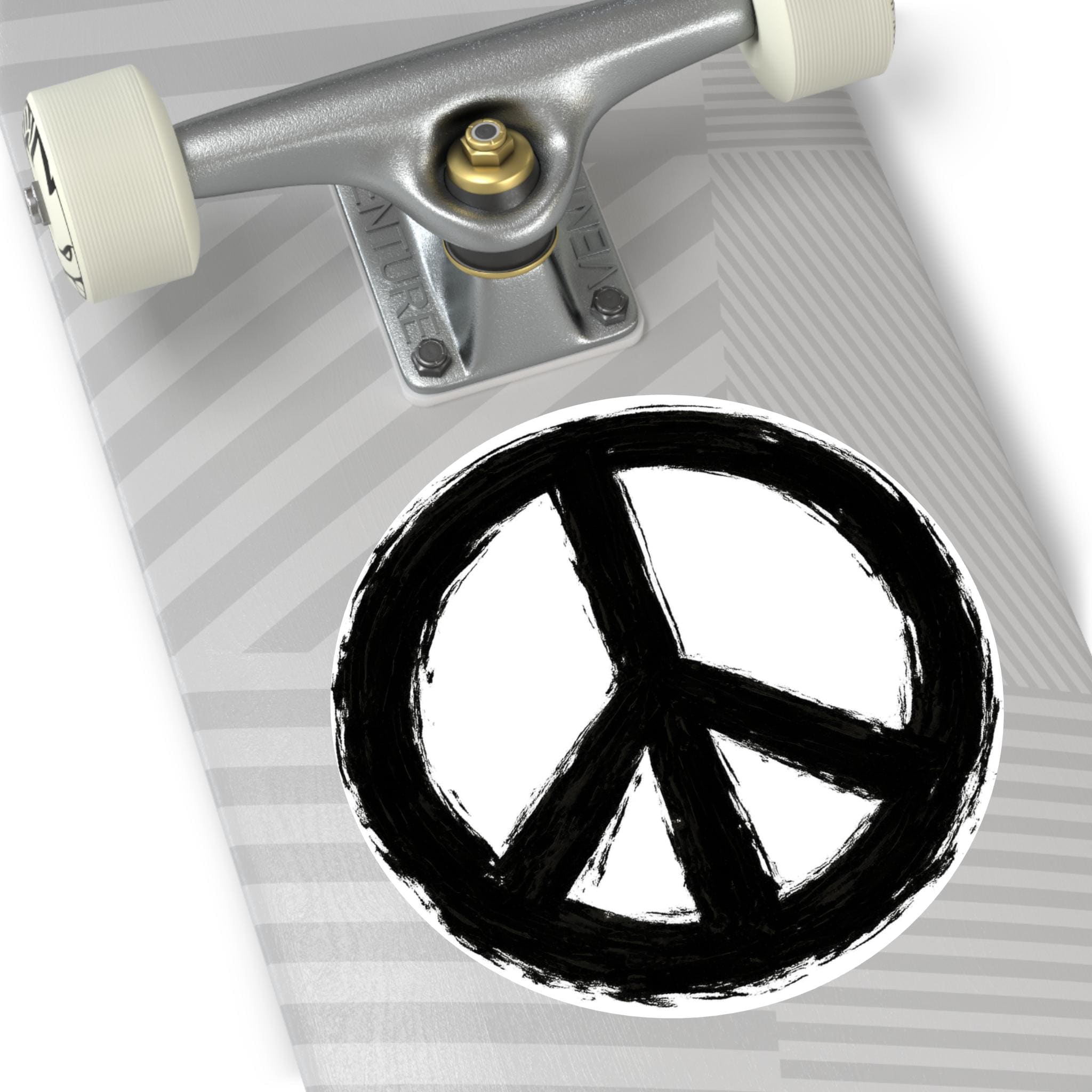 Peace Symbol Round Vinyl Sticker Hand-Painted