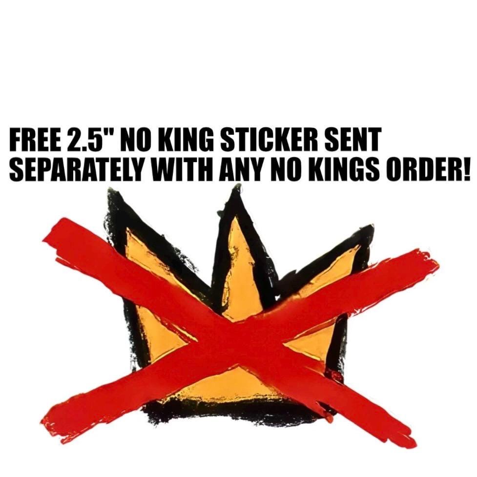 No Kings Magnet, Hand-Drawn Protest Statement includes Die-Cut Vinyl Sticker