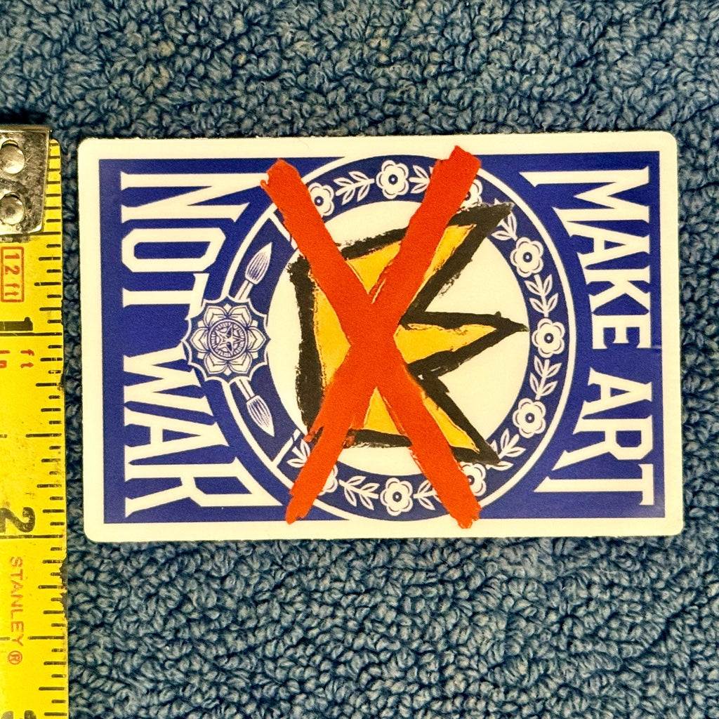 Make Art Not War Sticker: Hand-Drawn Crown Design, Vinyl Decal