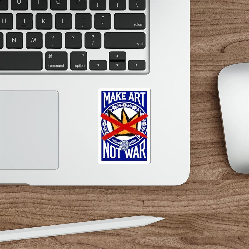 Make Art Not War Sticker | Peace Protest Die-Cut Sticker