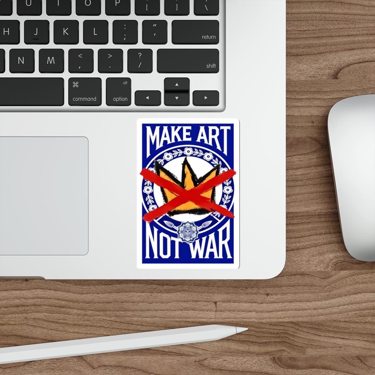 Make Art Not War Sticker | Peace Protest Die-Cut Sticker