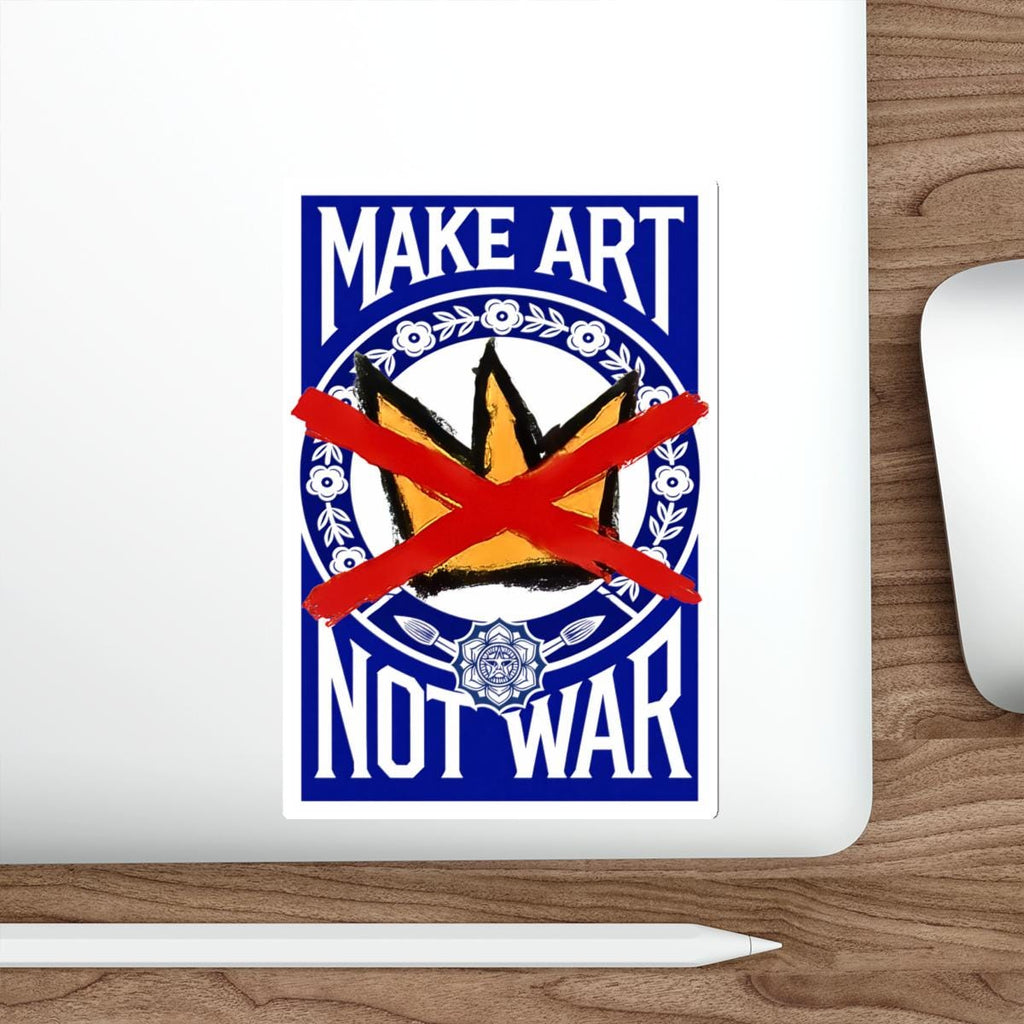 Make Art Not War Sticker | Peace Protest Die-Cut Sticker