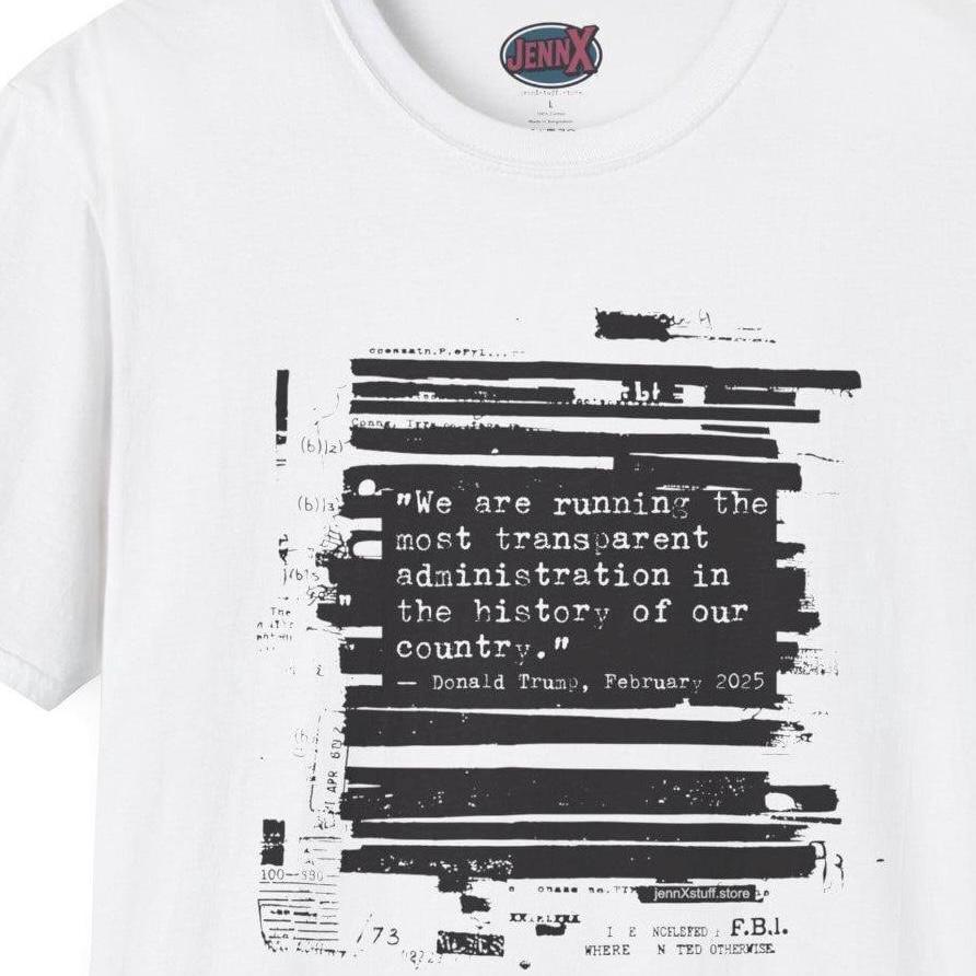 Epstein Files FBI Redacted Design shirt - Original Political Art by Independent Artist