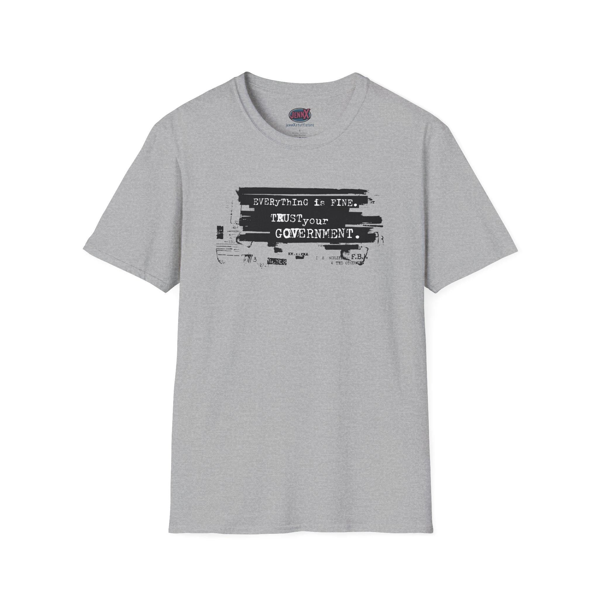 Everything Is Fine T-Shirt | Distressed Typewriter Quote Graphic Tee