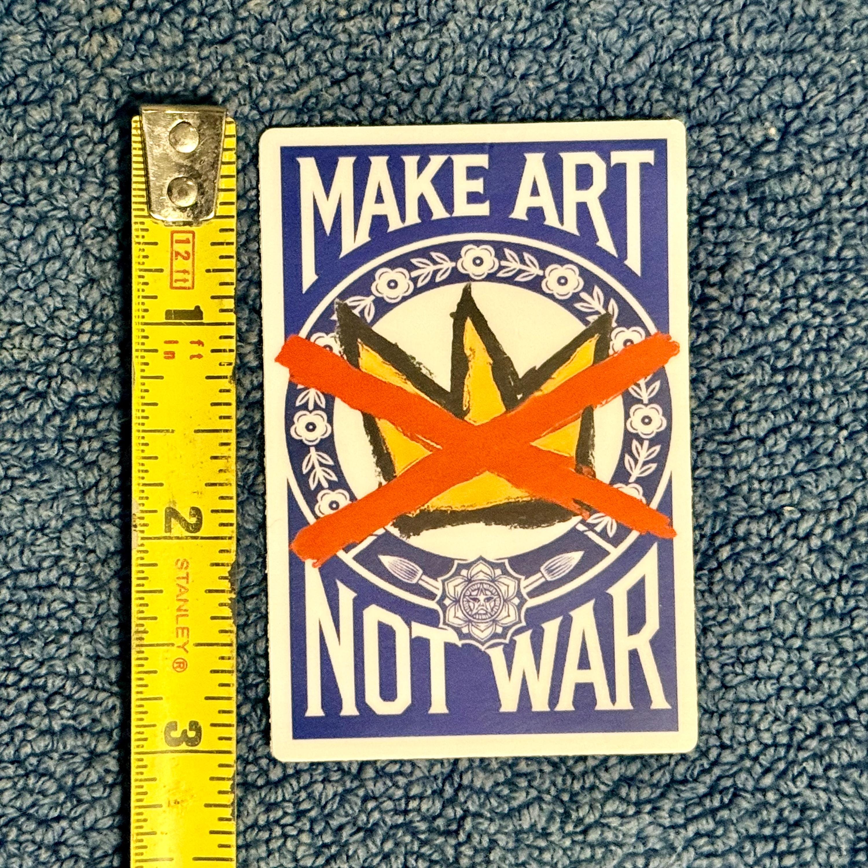 Make Art Not War Sticker: Hand-Drawn Crown Design, Vinyl Decal