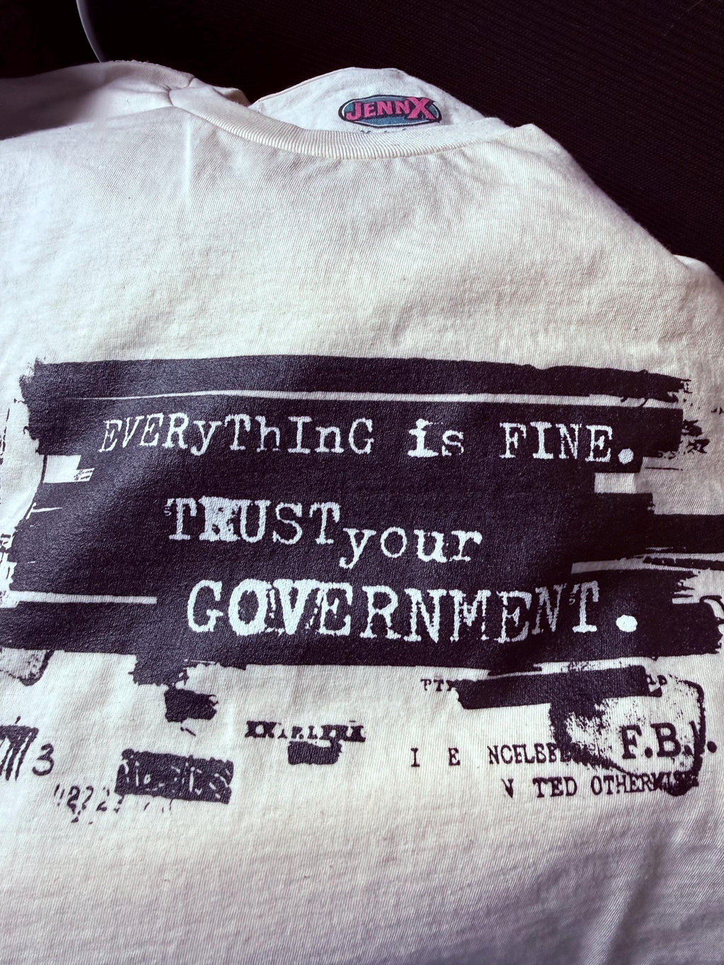 Everything Is Fine T-Shirt | Distressed Typewriter Quote Graphic Tee