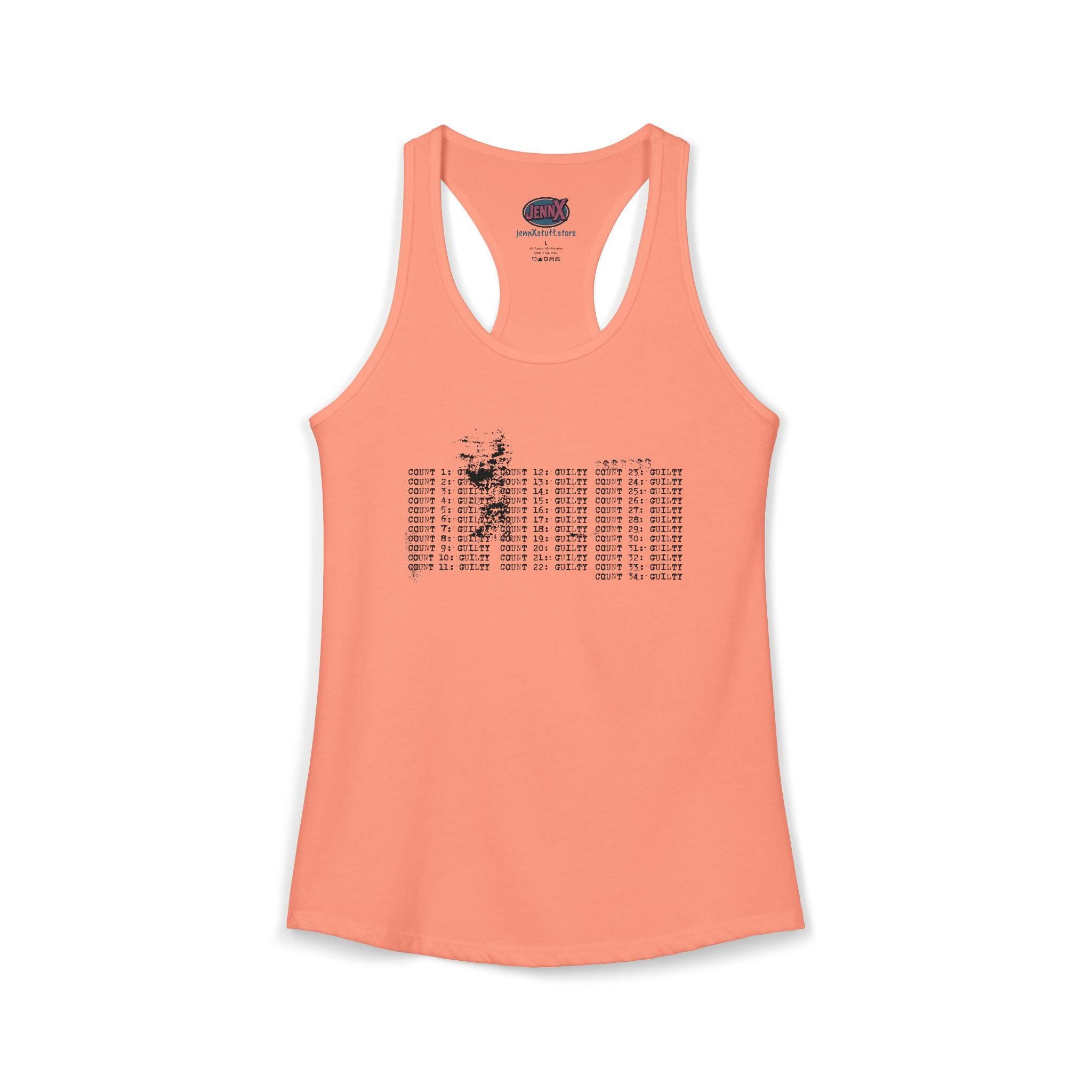 34 Felonies Trump Guilty Tank Top I Thoughtful Typography Design