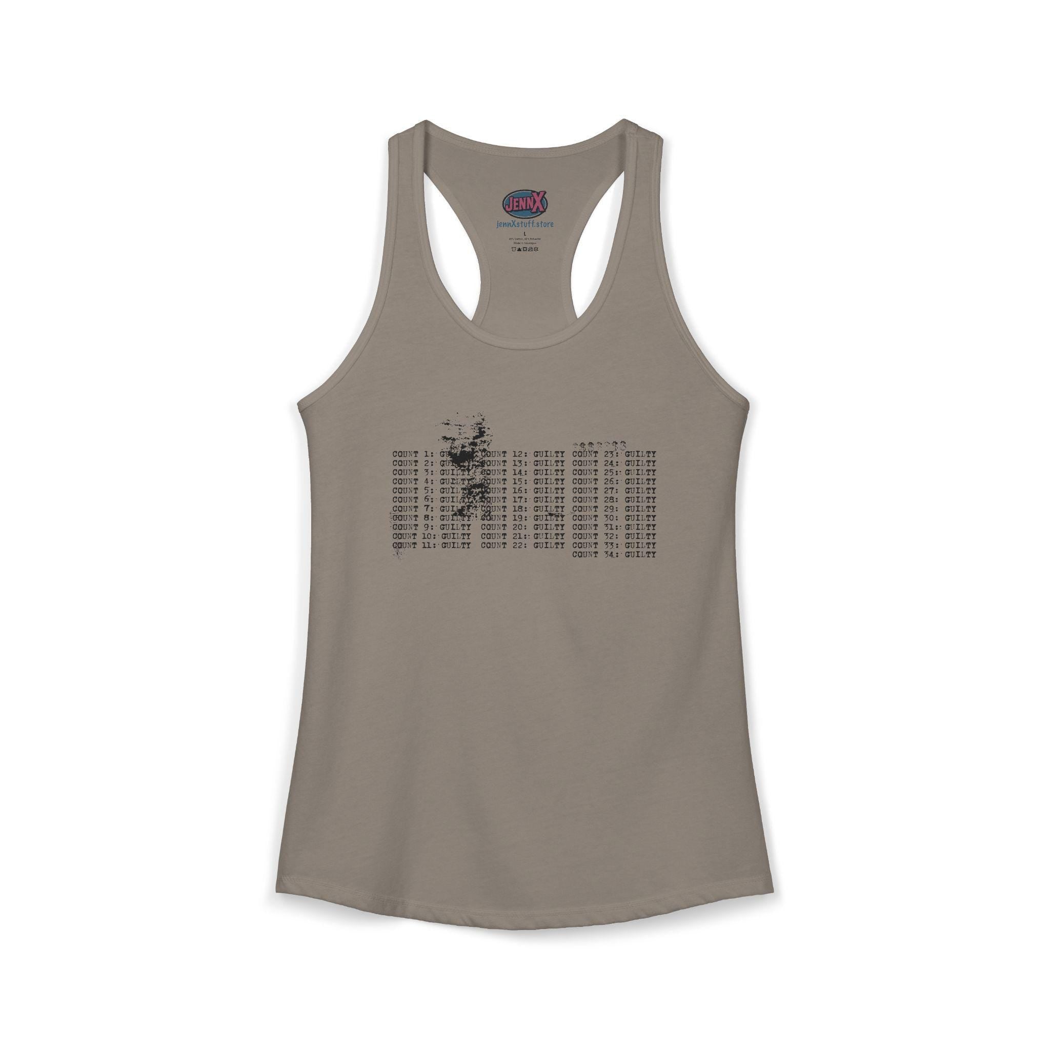 34 Felonies Trump Guilty Tank Top I Thoughtful Typography Design