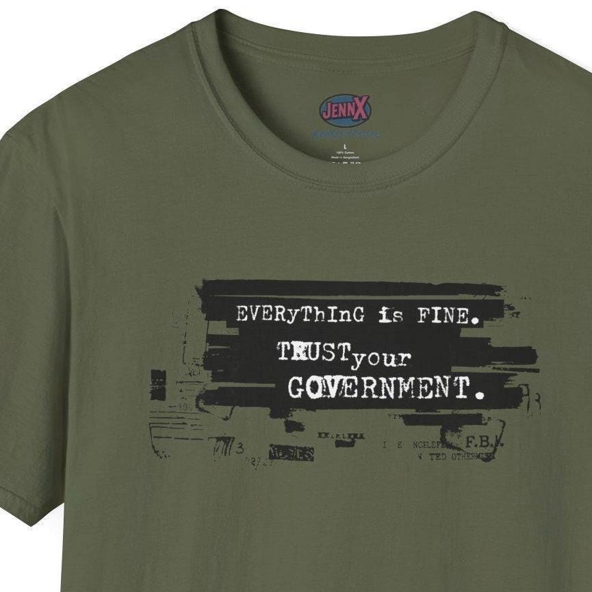 Everything Is Fine T-Shirt | Distressed Typewriter Quote Graphic Tee