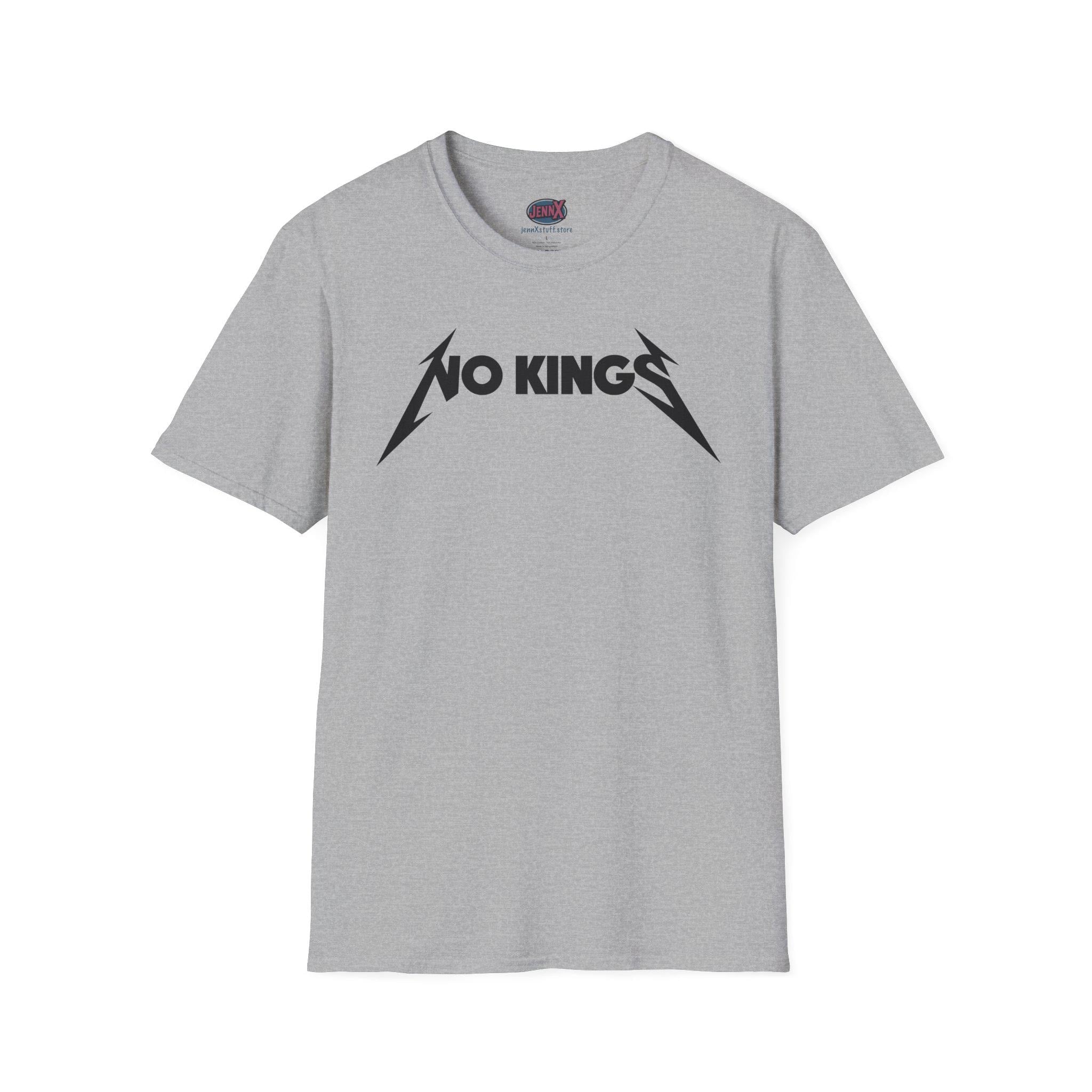No Kings Metallica 80s 90s Heavy Metal Anti-Trump parody T-Shirt
