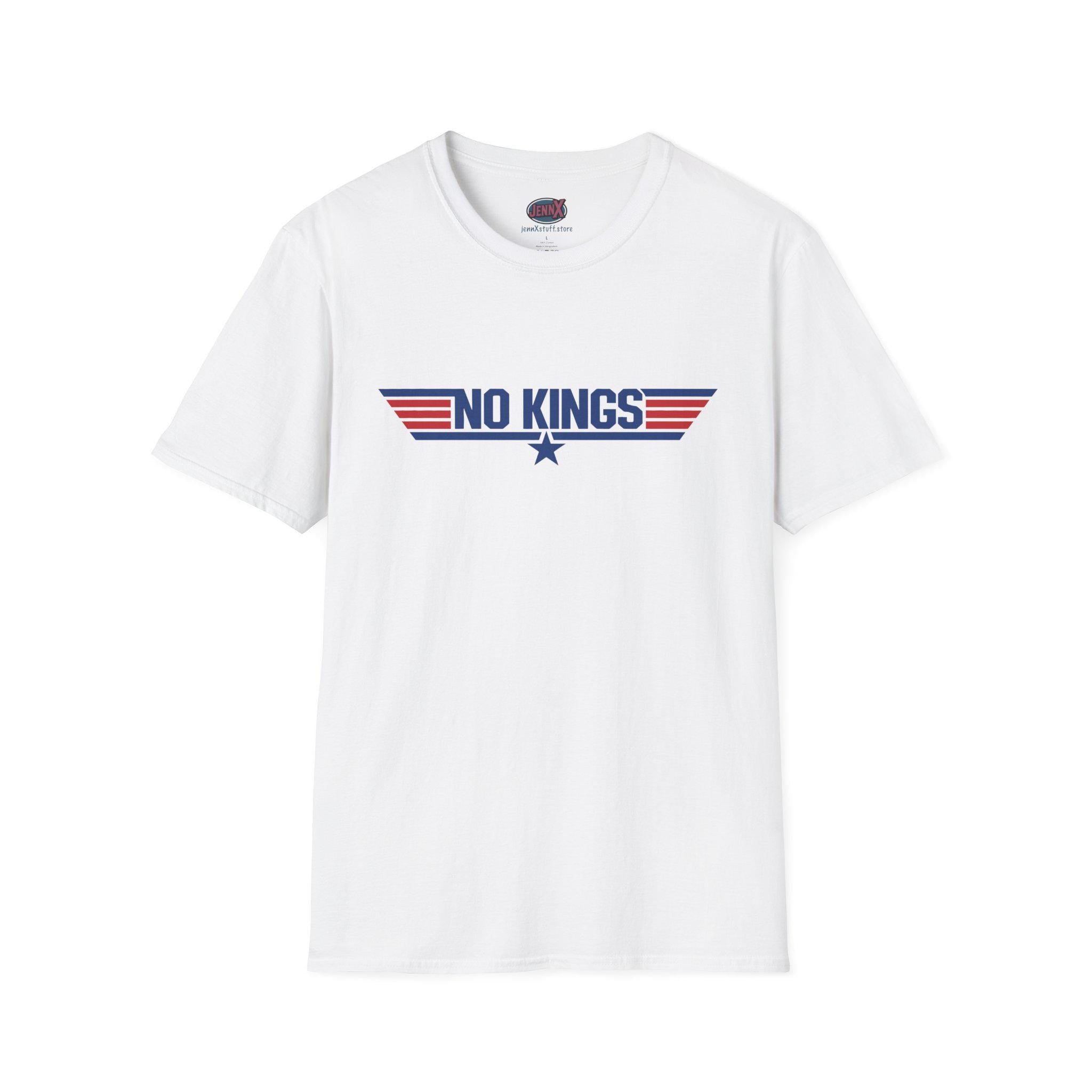 No Kings shirt Top Gun movie logo Navy parody graphic tee | Anti-Trump Political Humor