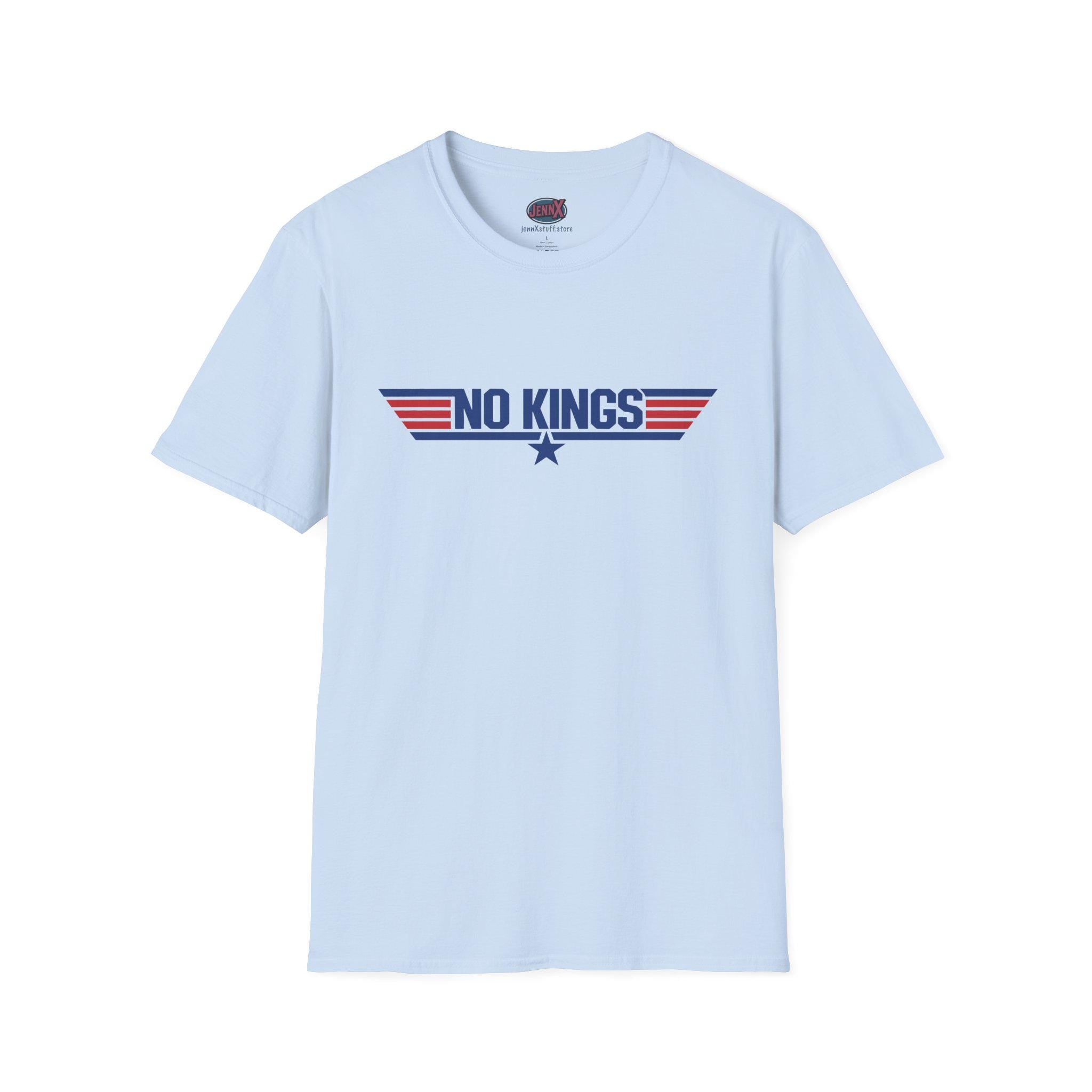 No Kings shirt Top Gun movie logo Navy parody graphic tee | Anti-Trump Political Humor