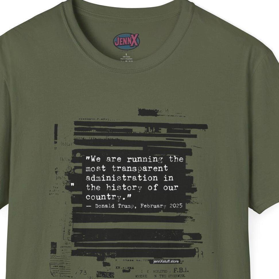Epstein Files FBI Redacted Design shirt - Original Political Art by Independent Artist