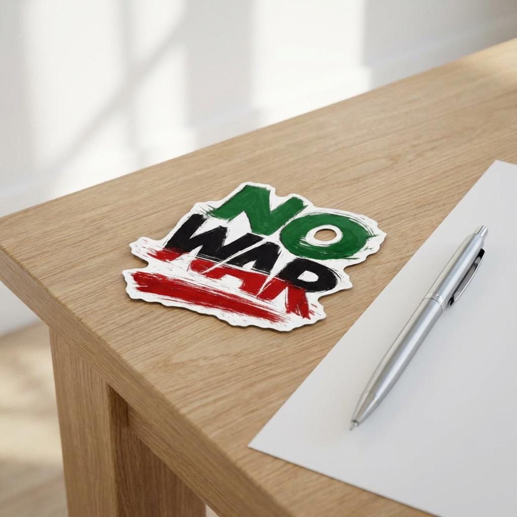 NO WAR magnet Custom Shape Magnet | Iran flag colors