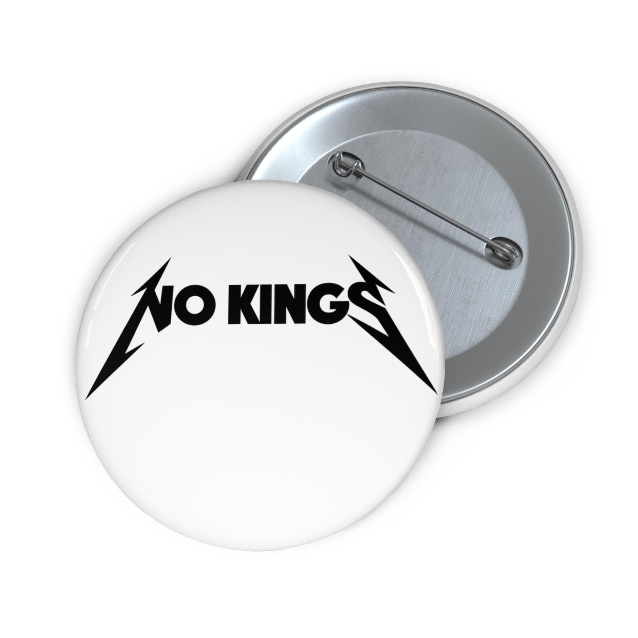 No Kings Metallica Button Pin | Heavy Metal Logo enamel style pinback