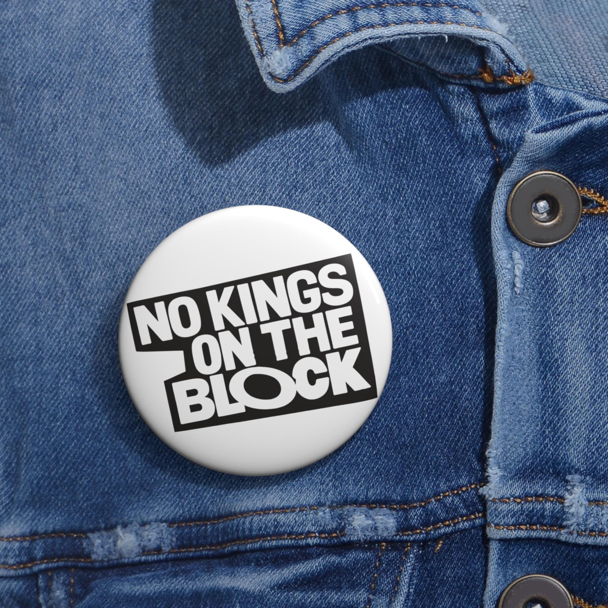 No Kings On The Block anti-Trump pinback button | NKOTB GenX Millennial design