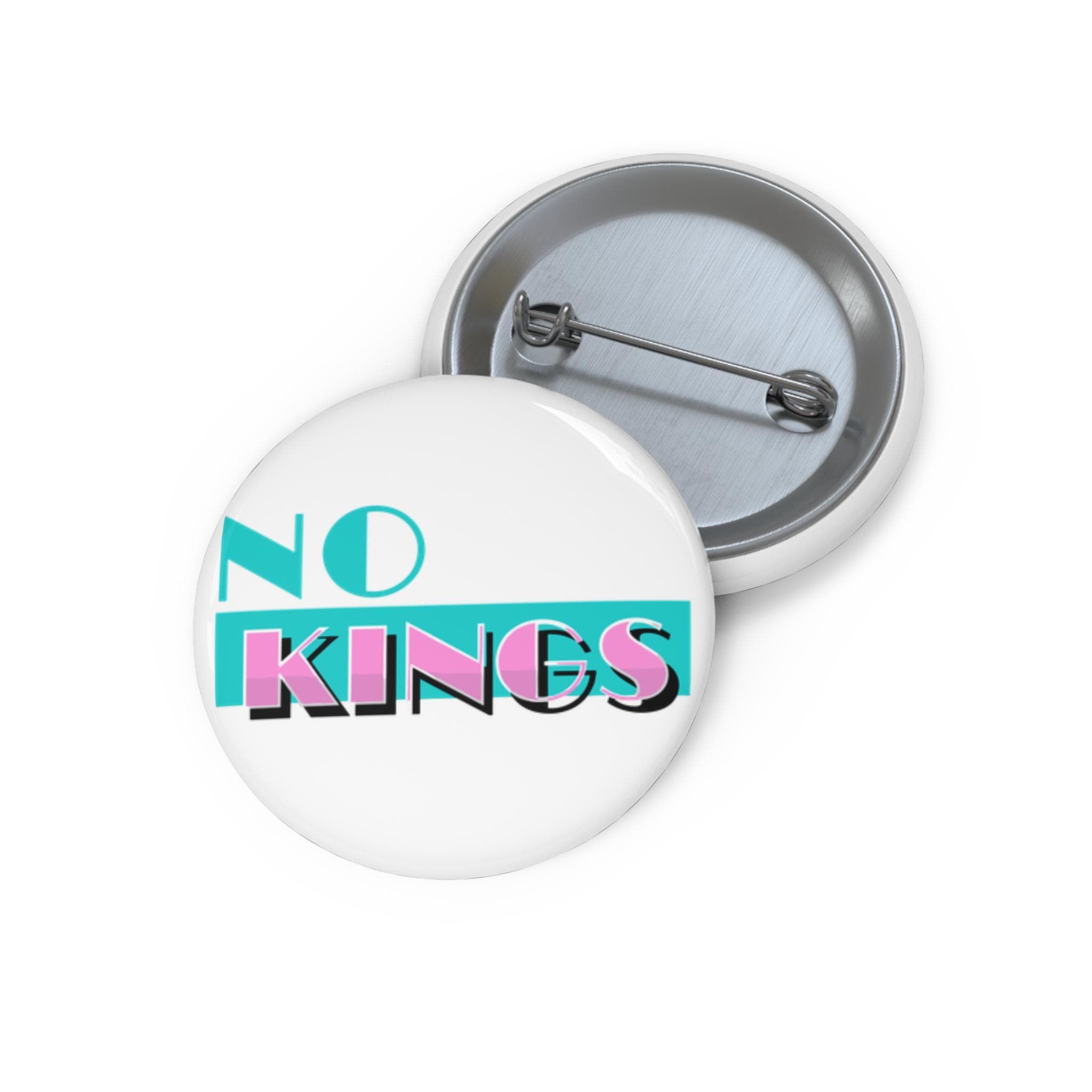 No Kings Miami Vice parody pinback button | Generation X