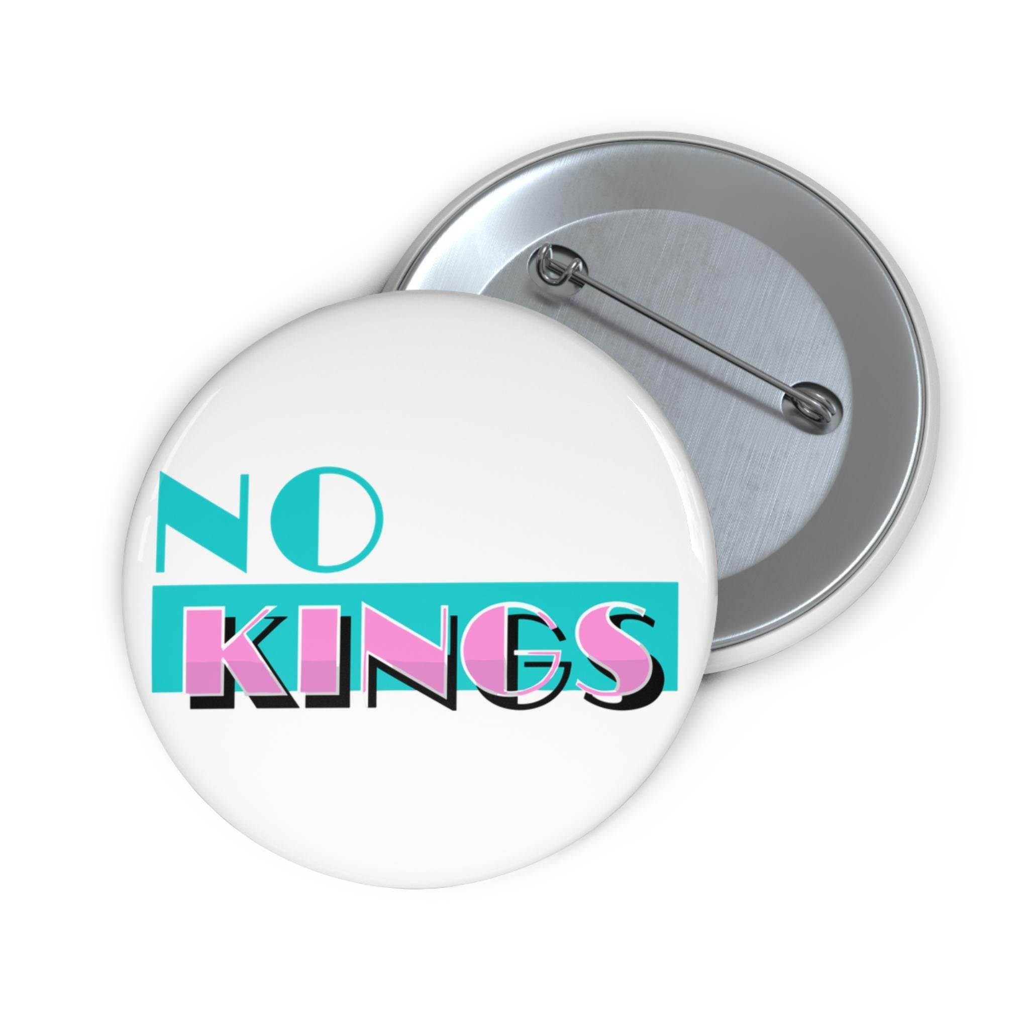 No Kings Miami Vice parody pinback button | Generation X