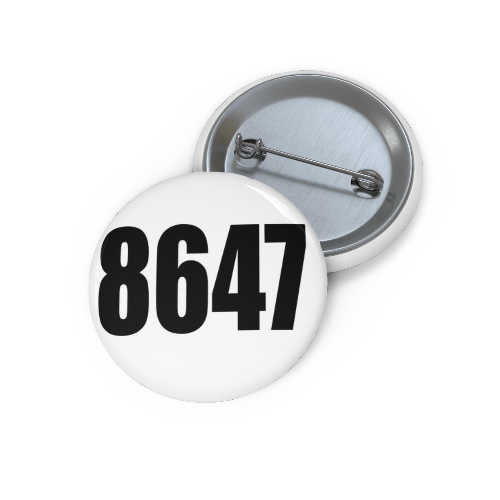 8647 Seashell James Comey Pin Button | 86 47 Beach Statement