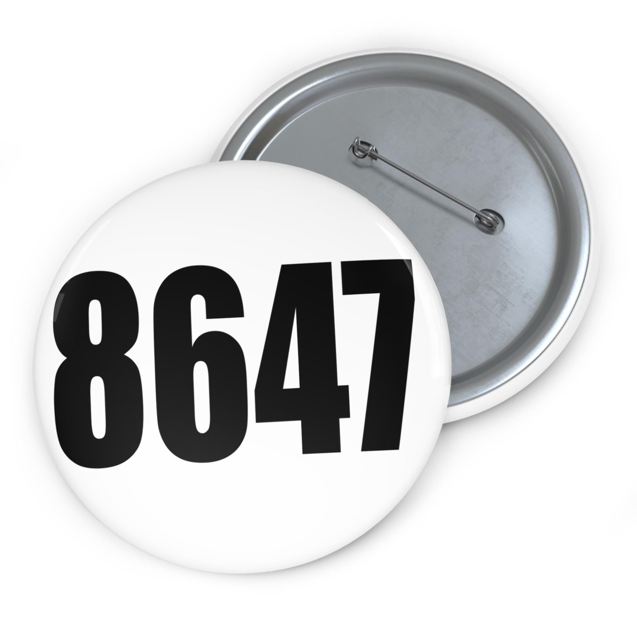 8647 Seashell James Comey Pin Button | 86 47 Beach Statement