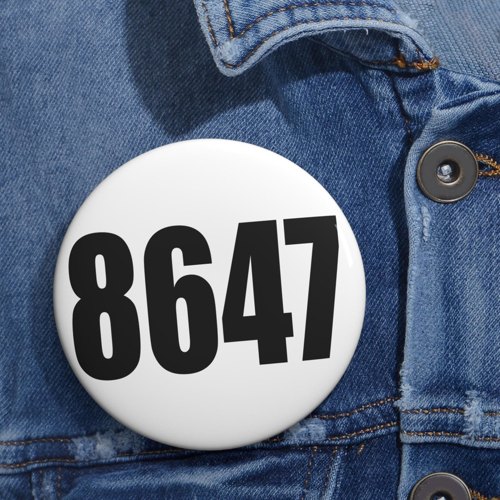 8647 Seashell James Comey Pin Button | 86 47 Beach Statement