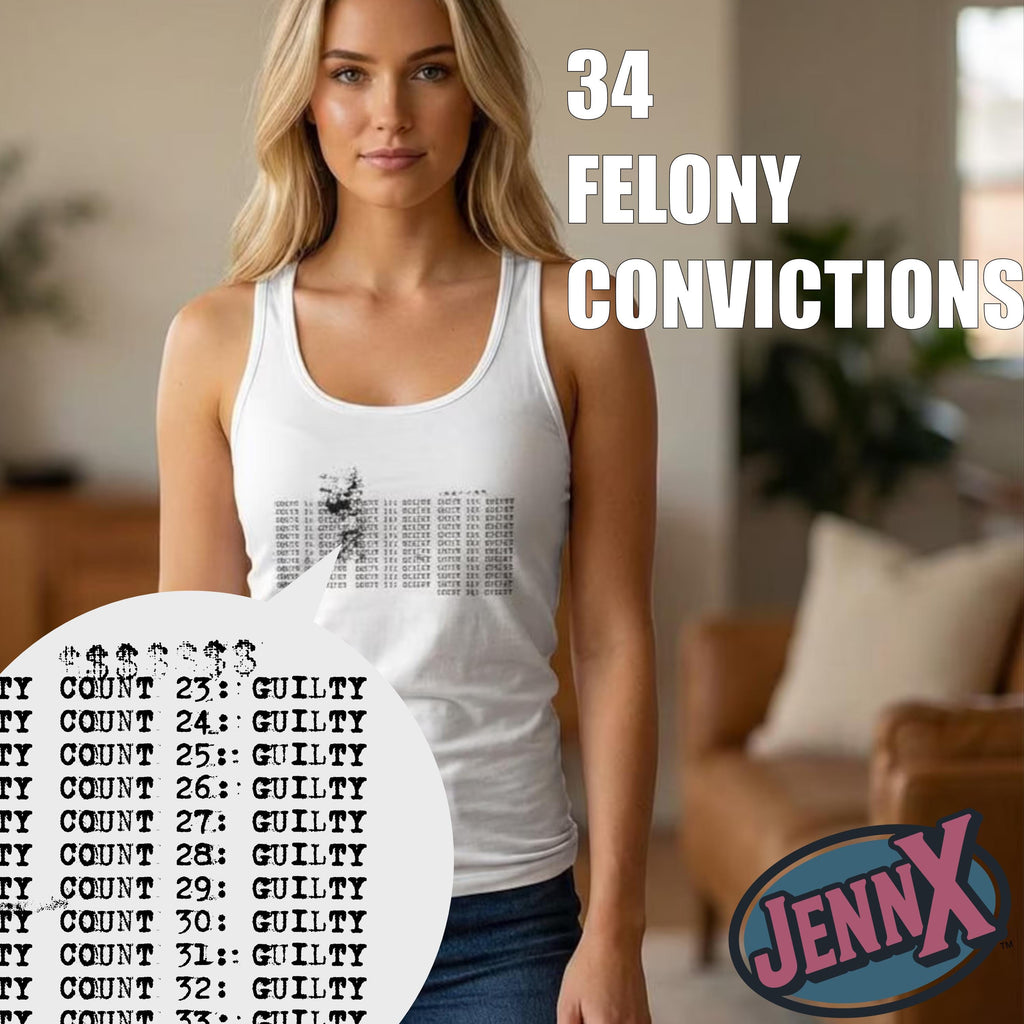 34 Felonies Trump Guilty Tank Top I Thoughtful Typography Design